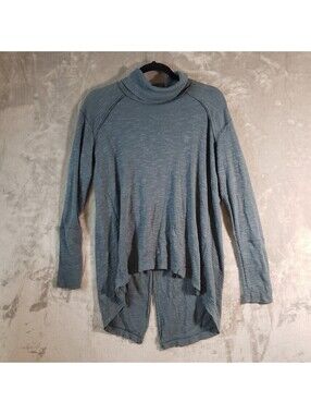 We The Free Women's Knit Pullover Sweater Blue Cowl Neck Raglan Long Sleeve M